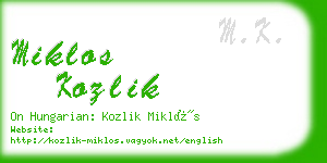 miklos kozlik business card